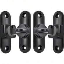 2 paquetes de pestillos para puertas de granero negros, cerradura de puerta de 90/180 grados, pestillos de puerta abatibles, pestillo de cerradura de puerta de ángulo recto de aleación de zinc, cerradura de pestillo de puerta corrediza de  para gabinetes, baño. - Paquete de 2 unidades negras - Ver 7