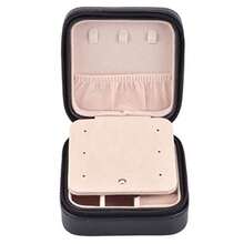 NewYoption Paris tower Pattern PU Jewelry Holder Box Display Accessories Ring Earring Bracelet Storage Zipper Case PU Leather Portable Traval Jewelry Box Organizer Black - TorredePars - Ver 4