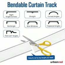 UrbanRed Flexible Bendable Ceiling Curtain Track 16.4FT 5m Mount For Curtain Rail Room Divider Curtains Rod RV Ceiling Track For Curtains White - White - View 5