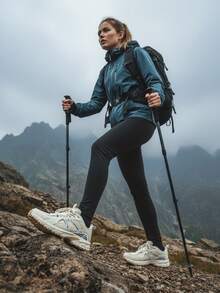 CAMEL CROWN 女士运动慢跑全地形鞋，春夏季慢跑透气休闲登山鞋 - 象牙白/遠山藍 - 查看 5