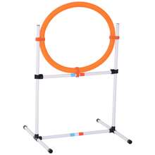 PawHut 2-In-1 Dog Obstacle Training Agility Equipment Tire Jump Ring/Hurdle Bar With A Simple & Easy Setup & Storage Bag - Multicolor - Ver 9