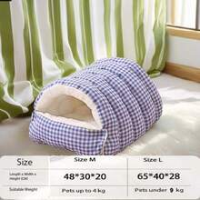 畅销猫床 冬季保暖封闭式宠物床 四季通用狗屋 小型犬笼 可机洗猫床 - 彩色 - 查看 3