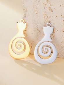 AMAXER 1个不锈钢简约可爱猫咪吊坠，是制作珠宝、手链、项链、送给朋友、情侣、同学的完美礼物。 - 動物系列 - 查看 6