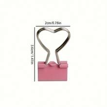 10 Pink Heart-Shaped Binder Clips For Paper, Notes, Photos, And Document Organization - Office, Home, School, And Craft Accessories - Bìa hồ sơ - 10 cái - Xem 9
