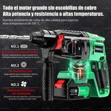 Taladro de martillo rotativo inalámbrico SDS 3200W con 2 baterías de 6000mAh,almacen local, regalos de Navidad - Verde - Ver 6