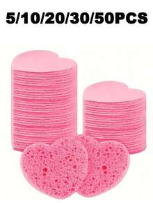 Heart-Shaped Soft Exfoliating Cleansing Sponge, Suitable For Face Cleaning, Massage, Exfoliation, Masking, Makeup Removal - Gentle Scrubbing Deep Cleansing Sponge, Fragrance-Free, Unisex, Travel Essential - Multicolor - View 2