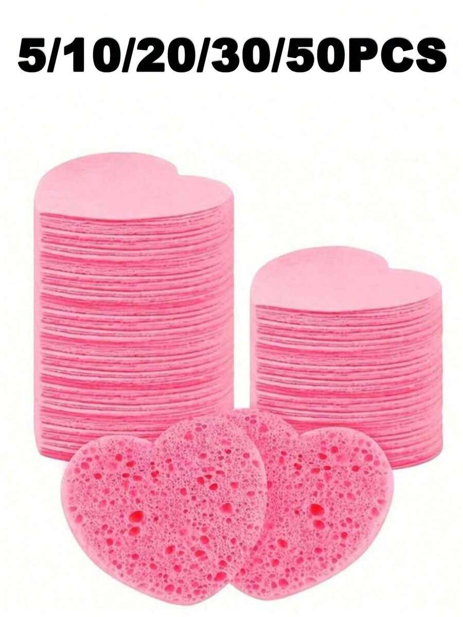 Heart-Shaped Soft Exfoliating Cleansing Sponge, Suitable For Face Cleaning, Massage, Exfoliation, Masking, Makeup Removal - Gentle Scrubbing Deep Cleansing Sponge, Fragrance-Free, Unisex, Travel Essential