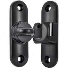 2 paquetes de pestillos para puertas de granero negros, cerradura de puerta de 90/180 grados, pestillos de puerta abatibles, pestillo de cerradura de puerta de ángulo recto de aleación de zinc, cerradura de pestillo de puerta corrediza de  para gabinetes, baño. - Paquete de 2 unidades negras - Ver 8