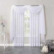No- 918 Emily Panel de cortina de gasa traslúcida, , 59" x 95", 1 undidad(149.9An x 274.3Al cm (1 Paneles) Blanco) - Multicolor - Ver 7