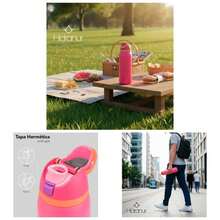 Termo Botella de Agua 32 Oz 946 ml, Termo para Caf 24 Horas de Agua Caliente y Fria, Cafe, Tapa Hermtica Antifugas, Botella de Viaje, Deportes, Caf, Tazas para Cafe Negro - Rosa + 0,9 litros - Ver 1