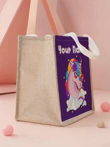 1pc Customized Mini Handbag With Horse Design, Can Be Customized According To Your Unique Design, Suitable For Children And Teenagers, Print Your Own Name Or Print Your Sister And Classmates' Names As Gifts