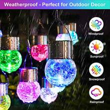 12-Pack Hanging Solar Lights Drative Cracked Glass Ball Light Multicolor Solar Powered Waterproof Globe Lighting For Garden Tree Outdoor Landscape Dration Ambient Evening Lighting Energy-Efficient -Friendly Illumination Easy Installation Weather-Resistant Design For Year-Round Use - Multicolor - View 2