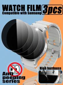 3pcs Anti-Peeping Privacy Screen Protector, Made Of Tempered Glass Material, High Hardness Anti-Scratch, Waterproof, Fingerprint Resistant, Perfect Fit Design, Advanced Adhesive, Easy Installation, Suitable For Samsung And Other Models - Black - View 9