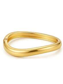 Exaggerated Fashion Water Drop Shaped Stainless Steel Bracelet For Women, Suitable For Formal Events, Parties, Daily Wear, And As A Gift For Friends - Yellow Gold - View 12