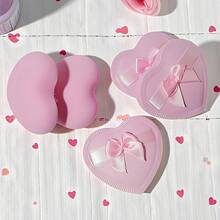 9 Pieces/5 Pieces Set Bowknot Decor Soft Powder Puff Heart-Shaped Makeup Powder Puff Cosmetic Foundation Sponge Dual-Use Loose Powder Mineral Setting Tool (Pink) - 9 miếng màu hồng - Xem 3