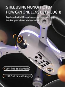 Drones, fotografía aérea MINI, profesional, fotografía aérea, alta definición dinámica, luces giratorias, aeronave controlada por control remoto, plegable, drones, múltiples opciones de iluminación, colores de accesorios aleatorios