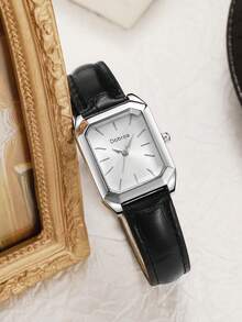 1 szt. zabytkowy kwadratowy luksusowy modny zegarek na co dzień dla kobiet - Złoto - Zobacz 2