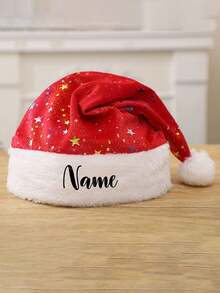 Personalized Santa Holiday Hat Adult, Pink Neutral Style Thickness Velvet Warm And Comfortable New Year's Holiday Party, Red Plush Edge Christmas Hat For Adults, Non-Woven Fabric Hat, Santa Hat Holiday For Adults Unisex Velvet Comfort Extra Thicken Fur Xmas Hat For New Year Festive Party, Xmas Holiday Hat For Adults, Touch Soft And Comfortable Velvet Thickened Santa Hats For Christmas New Year Holiday Party Supplies,Christmas Gift Supplies