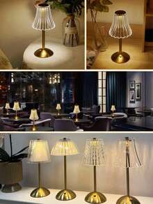 مصباح مكتب كريستالي LED، تصميم جديد بسيط وكلاسيكي من الاكريليك الشفاف قابل للشحن مع سماعات، بنمط مخطط مجعد كالقرع النجمي، تحكم باللمس، مناسب للبار والمقهى والفندق وغرفة المعيشة والنوم والردهة، هدية عيد ميلاد أو مناسبة مميزة للعائلة والأصدقاء والزملاء والحبيب/الحبيبة