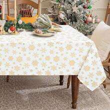 Kitchen Tablecloth - White-gold + 213.4 X 152.4 cm (Rectangular) - View 2
