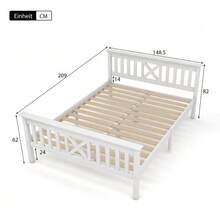 Single Wooden Bed Consisting Of A Bed Frame With Slatted Base And A Headboard - 90 X 200 Cm, Solid Pine, Children's Bed, Teenager's Bed, White - White 1 - View 5