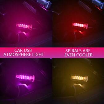 1 st USB-driven bilsänglampa mini glasflaska kreativ presentflaska LED nattlampa pekskärm