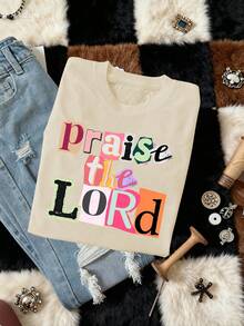 Áo thun nữ tay ngắn cổ tròn kiểu dáng thường ngày mùa hè - Màu be - Xem 3