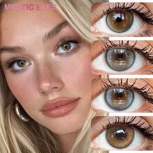 MYSTIC EYES 1副14.5mm彩色隐形眼镜，年抛型软性隐形眼镜，棕色、蓝色、灰色、绿色，美化双眼，舒适日抛型美瞳 - 0 - 查看 2