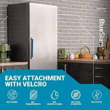 - Juego de 4 fundas para manijas de puerta de refrigerador, mantiene tus electrodomsticos limpios de manchas, goteos, manchas de alimentos, aceite, protector de decoracin para nevera, - Protección completa + Azul - Ver 4