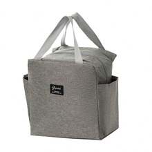 Double Pockets Portable Lunch Bag Lunch Box Insulated Canvas Tote Bag School Lunch Portable Dinner Box Picnic Food Storage