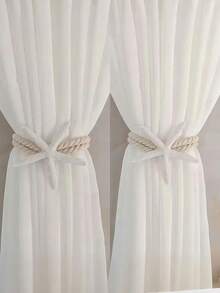 1pc Baby Room Cute Starfish Window Curtain Tie Back, Creative Woven Starfish Curtain Tie Back, Baby Room Window Curtain Decor Storage Tie Back, For Living Room & Bedroom Decor - Multicolor - View 3