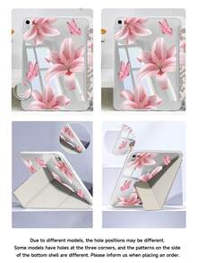 Leopard Lily Flower Pattern Protective Case, Suitable For IPad Air 8(M4) 2026 (11-Inch), Air 8(M4) 2026 (13-Inch), 10th Gen, 10.2/Mini6/Mini7/9.7 Inch, Galaxy Tab A9 Plus. 3+Y Foldable Anti-Bending, Silicone Reinforced Corners, Auto Wake/Sleep, Built-In Pencil Slot, Multi-Angle Foldable Stand - Perfect Daily Protection, Halloween Gift, Fashionable Minimalist Pattern. - Multicolor - View 8