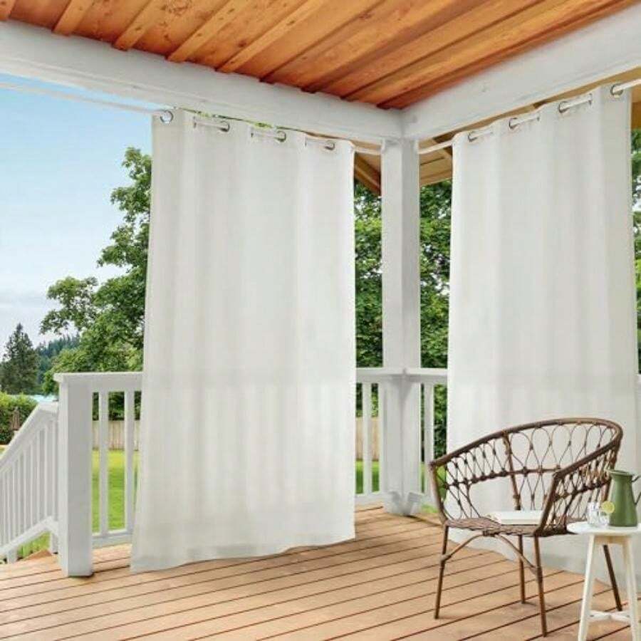 Exclusive Home Cortinas para Interiores y Exteriores, Lisas con Ojales en la Parte Superior, par, Entrada/Salida sólido GT, , 54x120, 1(Vainilla 137.2An x 304.8Al cm (1 Paneles)) - Multicolor - Ver 1