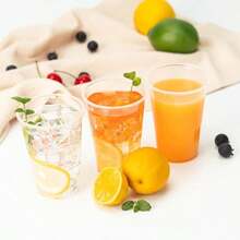 RACETOP 80 Pack 9 Oz Disposable Plastic Cups, Clear Plastic Cups Tumblers, Transparent For Wedding, Thanksgiving, Birthday, Halloween, Christmas Party - ColorE - 查看 5