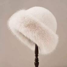 1pc Women's Fluffy Winter Hat, Warm Lining Hat For Autumn/Winter, European & American Korean Style Warm Headwear, Solid Color Cute Versatile, Thick Design, Fashionable Appearance, Thick Mongolian Style, Provides Comfortable Warmth For Outdoor Activities In Cold Weather. - Multicolor - View 14