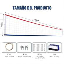 Red de Voleibol Profesional para Exteriores, 32 x 3 FT Red de Voleibol Portátil, con Bolsa de Transporte, de Acero Alargado para Aviones, para Interior0, Partido, Alberca, Playa