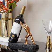 1 Peça Elegante Estátua de Hércules em Resina Estilo Europeu - Suporte para Vinhos, Design de Figura Criativa de Luxo, Perfeito para Decoração Residencial e de Escritório, Ideal para Estante de Livros ou Exposição em Adega de Vinhos, Adequado para Qualquer Decoração, Decoração de Ano Novo