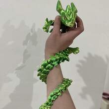 1 قطعة تمثال تنين صيني ثلاثي الأبعاد مضيء بتصميم بيضة التنين، لعبة إبداعية، ديكور مضيء كامل الحركة