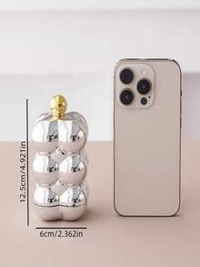 1pc Silver & Gold Toothpick Holder With Cotton Swab Storage, Ideal For Weddings, Birthdays, Graduations, Parties And Celebrations. This Holiday Toothpick Box Is Both A Decorative Piece And A Storage Container For Toothpicks And Cotton Swabs. - Multicolor - View 13