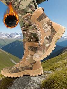 New High-Top Breathable Warm Lining Men's Outdoor Work Boots, Trainning Boots, Suitable For All Seasons, - تمويه - مشاهدة 2