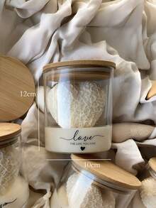 10cm (3.94 Inch) Diameter X 12cm (4.72 Inch) Height Heart-Shaped Bear Candle In Glass Cup, Long-Lasting Fragrance, Handmade Soy Wax Scented Candle - Multicolor - View 5