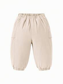 mini bala Pantalones cargo para niña con forro térmico, suaves y cálidos, nueva colección 2025 - caqui claro - Ver 4