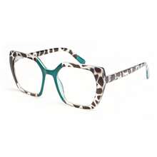 1pc Rectangular Reading Glasses With Fashion Leopard Print Frame, Equipped With Quality Spring Hinges, Comfortable & Minimalist Design For Daily Reading Wear - Middle Green Leopard Print - View 15