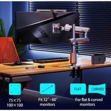 Gaming Monitor Arm For Flat/Ultrawide/Curved Monitors 32 To 60 Inch Heavy Duty Monitor Stand Load Up To 20 Kg VESA 75/100 Mm Monitor Mount L70 - Red - View 3
