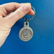 Wave Custom Pewter Rotating Keychain - inicial - Ver 5