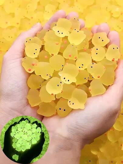 10/20pcs Yellow Glow In Dark Chick, Mini Chick, Mini Luminous Resin Chicks For Crafts, Car Diy Creative Ornament, Cute Creative Handmade Chick,Colorful Tiny Chicks Glow In The Chick Miniature Figures,Vibrant, Collectible, And Adorable Party Favors, Goody Bag Stuffers