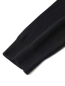 男士休闲经典圆领针织衫，秋冬季 - 黑色 - 查看 7