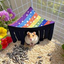 Small Pet Hideaway House, Hanging Corner Hideout For Small Animals, Cozy Corner Pet Hammock Tent, Washable Play & Resting Habitat For Hamsters, Ferrets, Squirrels, Sugar Gliders, Chinchillas, Rabbits, Hedgehogs (Exclusive Pattern) - Multicolor - View 47