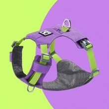 Harnais pour chien, harnais rembourré doux et réfléchissant pour tous les jours avec double attache de laisse, ajustable et léger, adapté pour le dressage ou la promenade pour tous les chiens, vert pierre de rivière - Multicolore - Voir 13