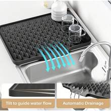 1pc Heavy Duty 14.17x11.02 Inch Anti-Slip Kitchen Dish Drying Mat With Built-In Drainage System, Easy To Clean Surface, Compatible With Sink, Refrigerator And Dish Rack - Ideal For Modern Kitchen And Home Kitchen Items Kitchen Accessories Kitchen Tools
